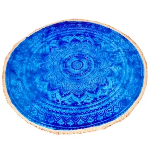 Blue Ombre Round Star Mandala Tapestry Wall Art
