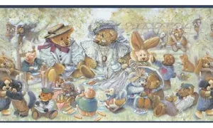 Blue Stuffed Animals JJ2900 Wallpaper Border