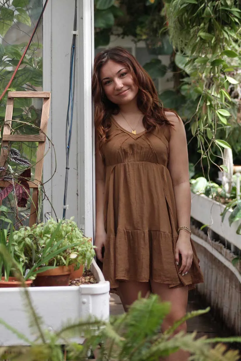 Bohemian Brown Babydoll Dress