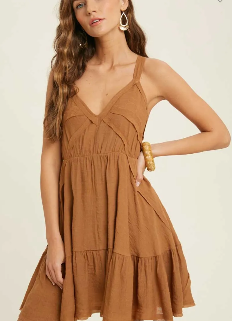 Bohemian Brown Babydoll Dress