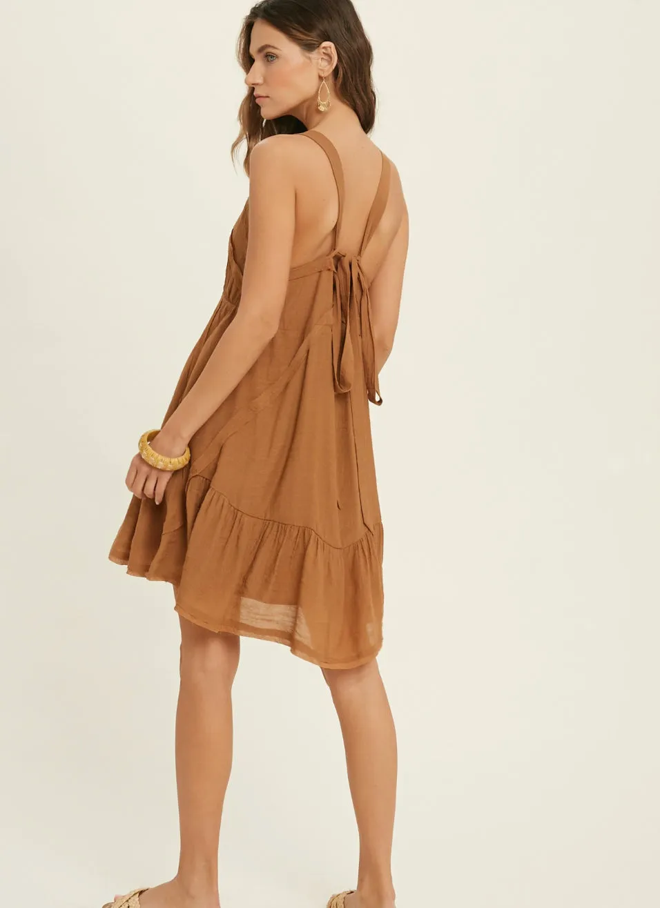 Bohemian Brown Babydoll Dress