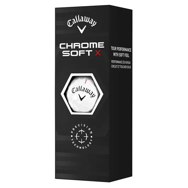 Bolas de golf Callaway Chrome Soft X White, paquete de 12