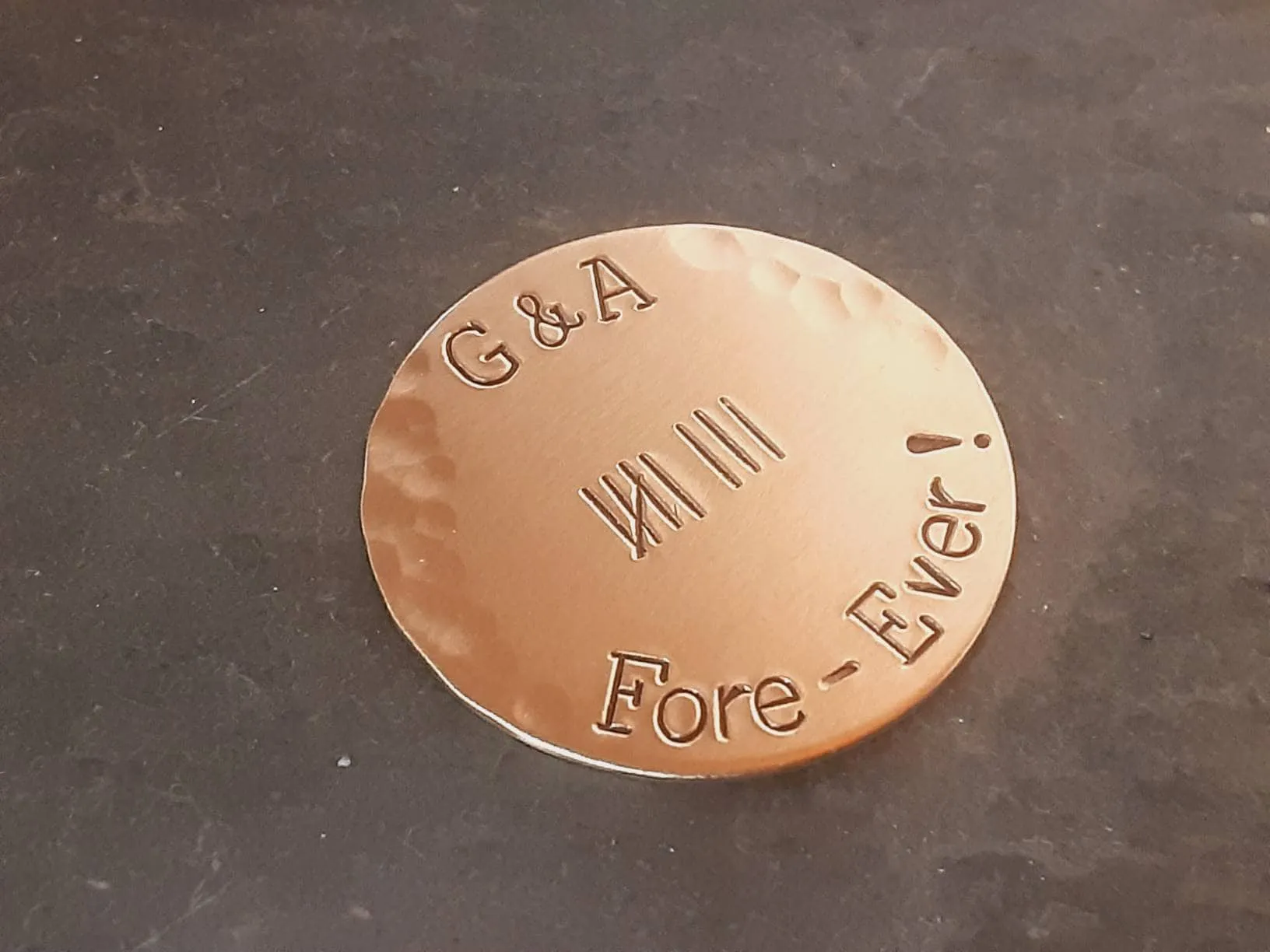 Bronze golf ball marker for 8th or bronze anniversary