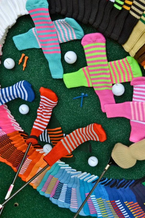 Bubblegum Pink and Gold Club Sock Golf Headcover