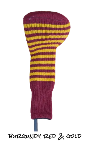 Burgundy Red and Gold Club Sock Golf Headcover