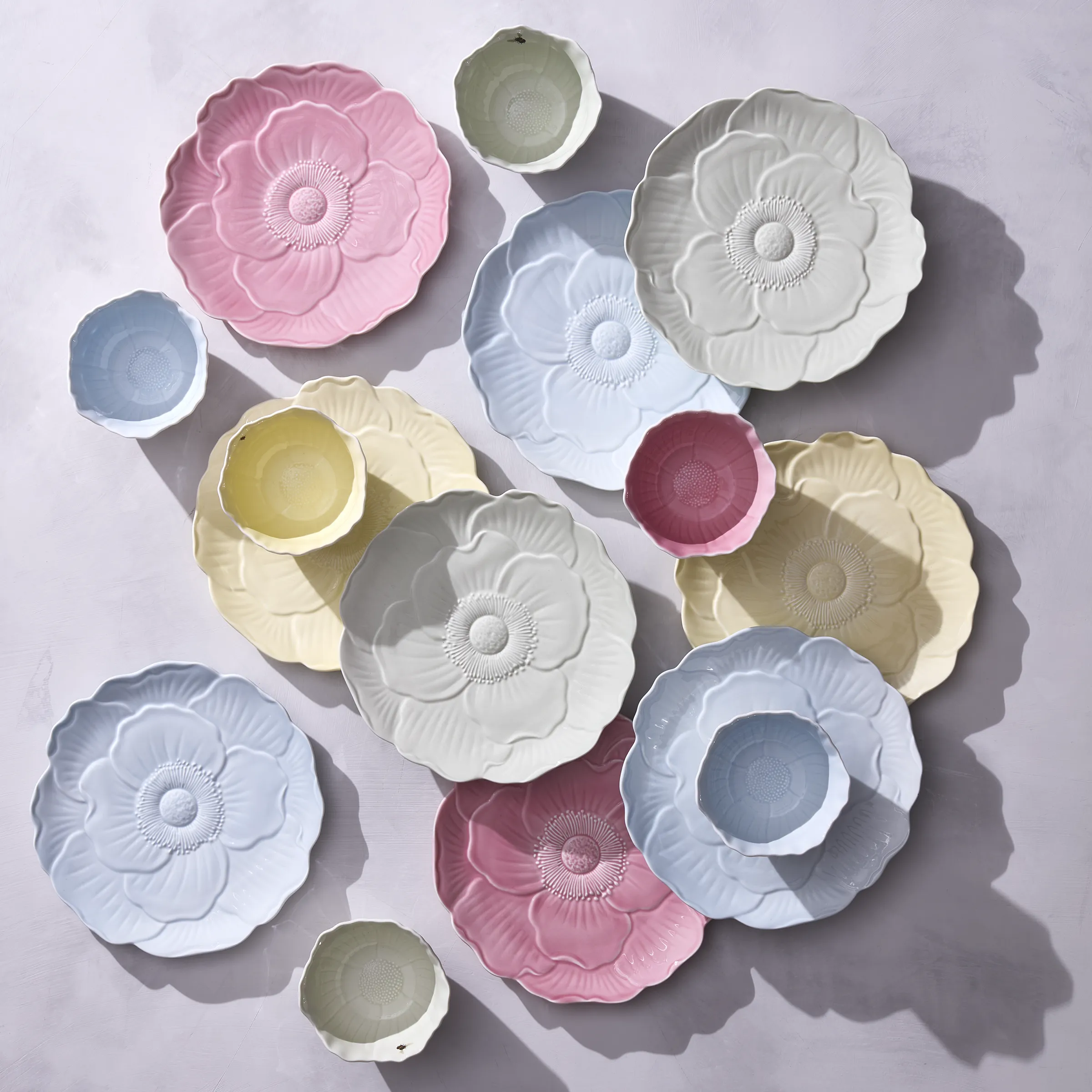 Butterfly Meadow Floral S/4 Accent Plates - Blue