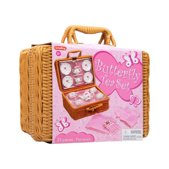 Butterfly Tea Set Basket