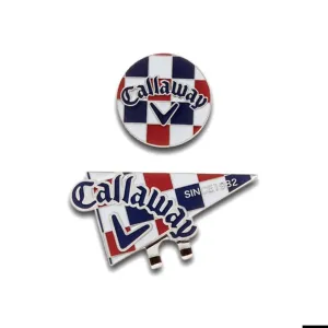 Callaway Flag Hat Clip & Marker - White/Red/Navy