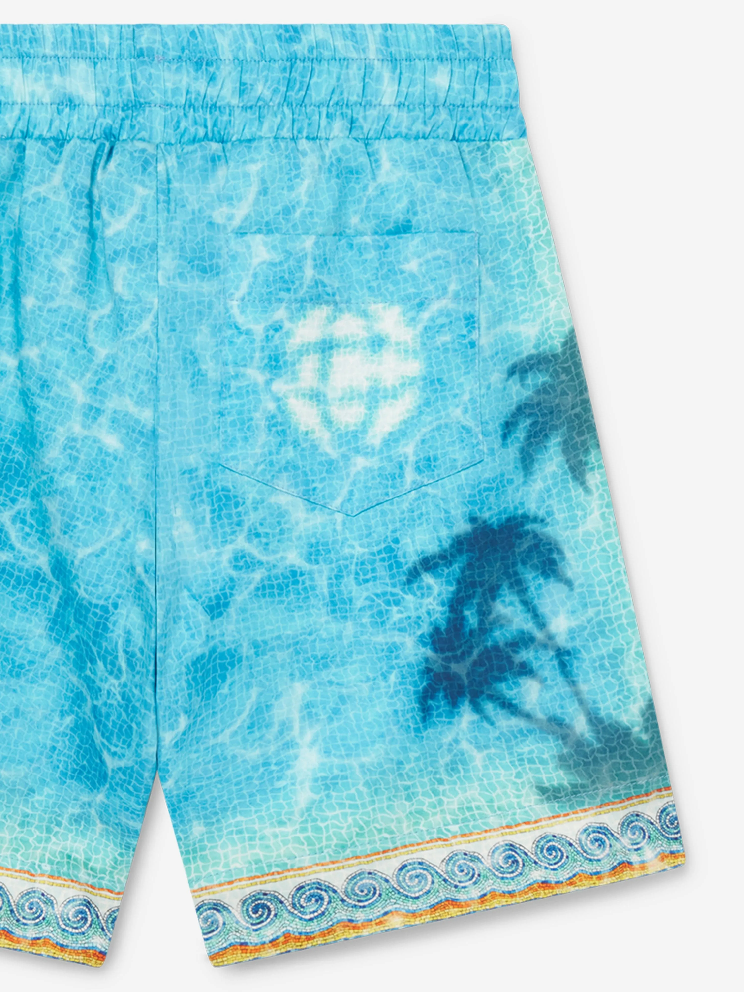 Casablanca Boys Caustics Emblem Drawstring Shorts in Blue