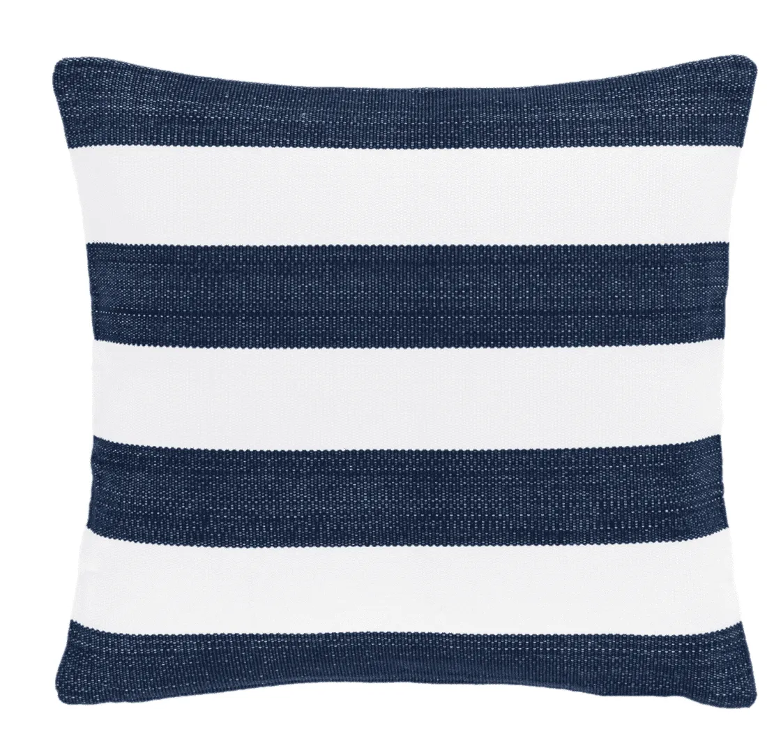 Catamaran Outdoor Pillow - Navy & White