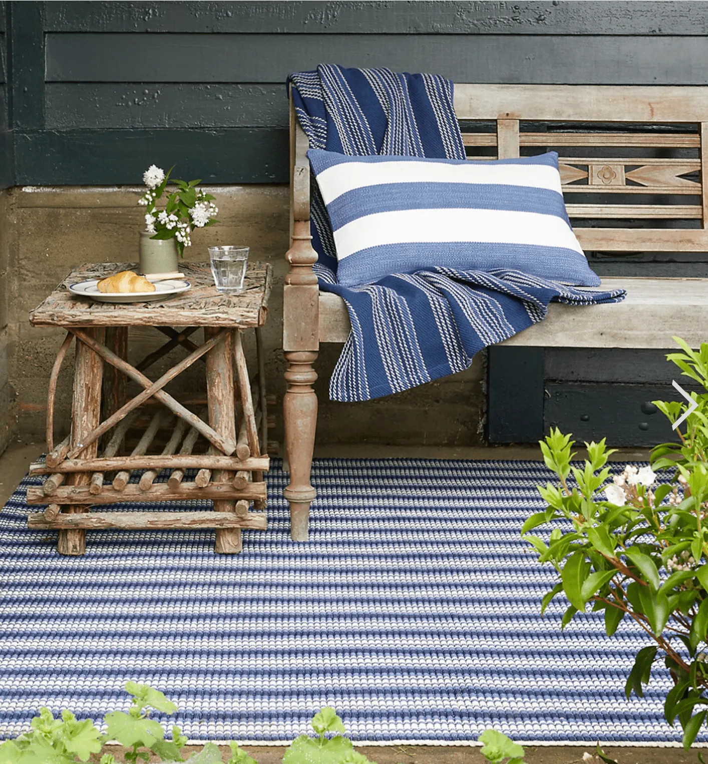 Catamaran Outdoor Pillow - Navy & White