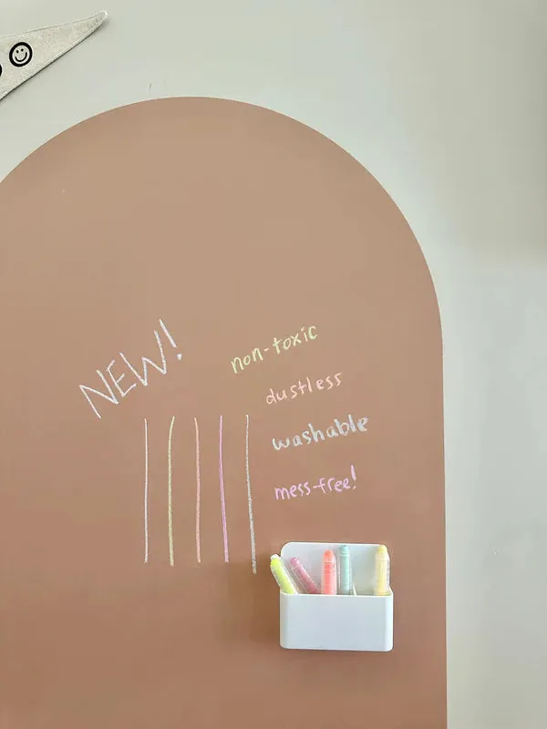 Cherrypick Dustless Chalk Crayons   Magnetic Holder Bundle for Magic Playwall - White