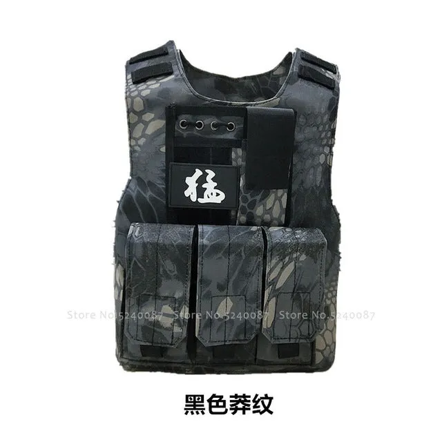 Children Tactical Bulletproof Vest Army Soldier Cosplay Costume Kids Combat Armor Camouflage Military Uniform Special Forces Top