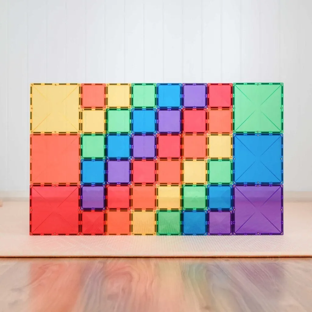 Connetix Magnetic Tiles Rainbow Square 42 Piece Pack