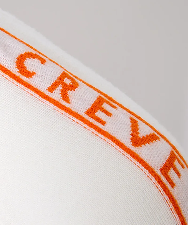 CREVE NINE: Color Point Logo Jacquard Knit - Ivory