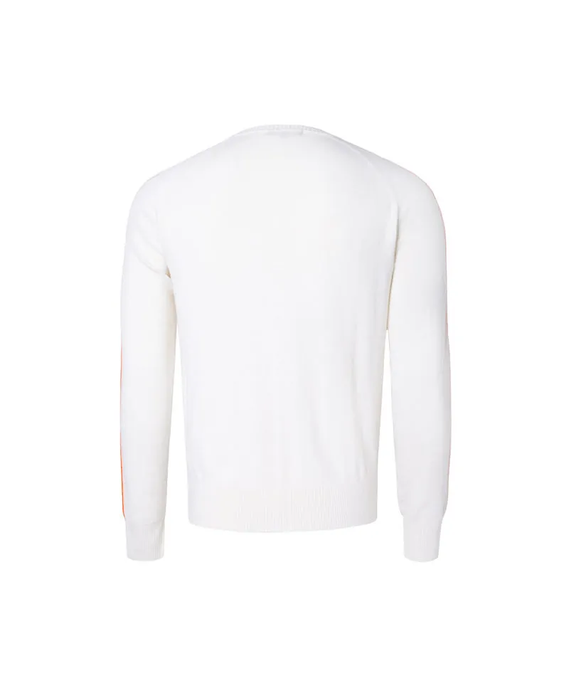 CREVE NINE: Color Point Logo Jacquard Knit - Ivory