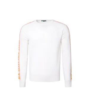 CREVE NINE: Color Point Logo Jacquard Knit - Ivory