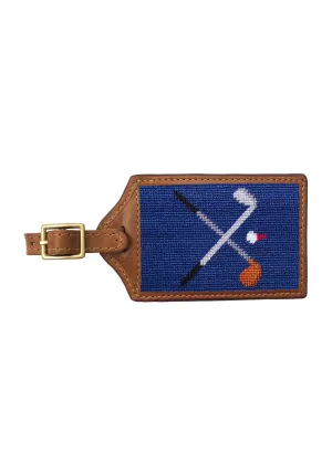 CROSSED CLUBS NEEDLEPOINT LUGGAGE TAG