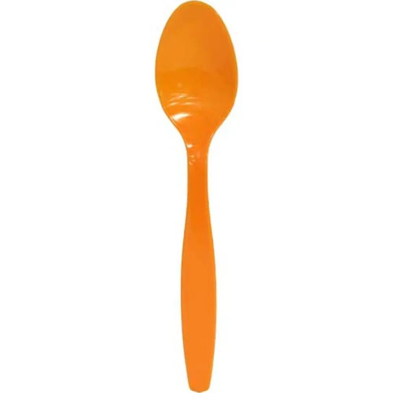 Cucchiai in Plastica Arancio - 24 pezzi