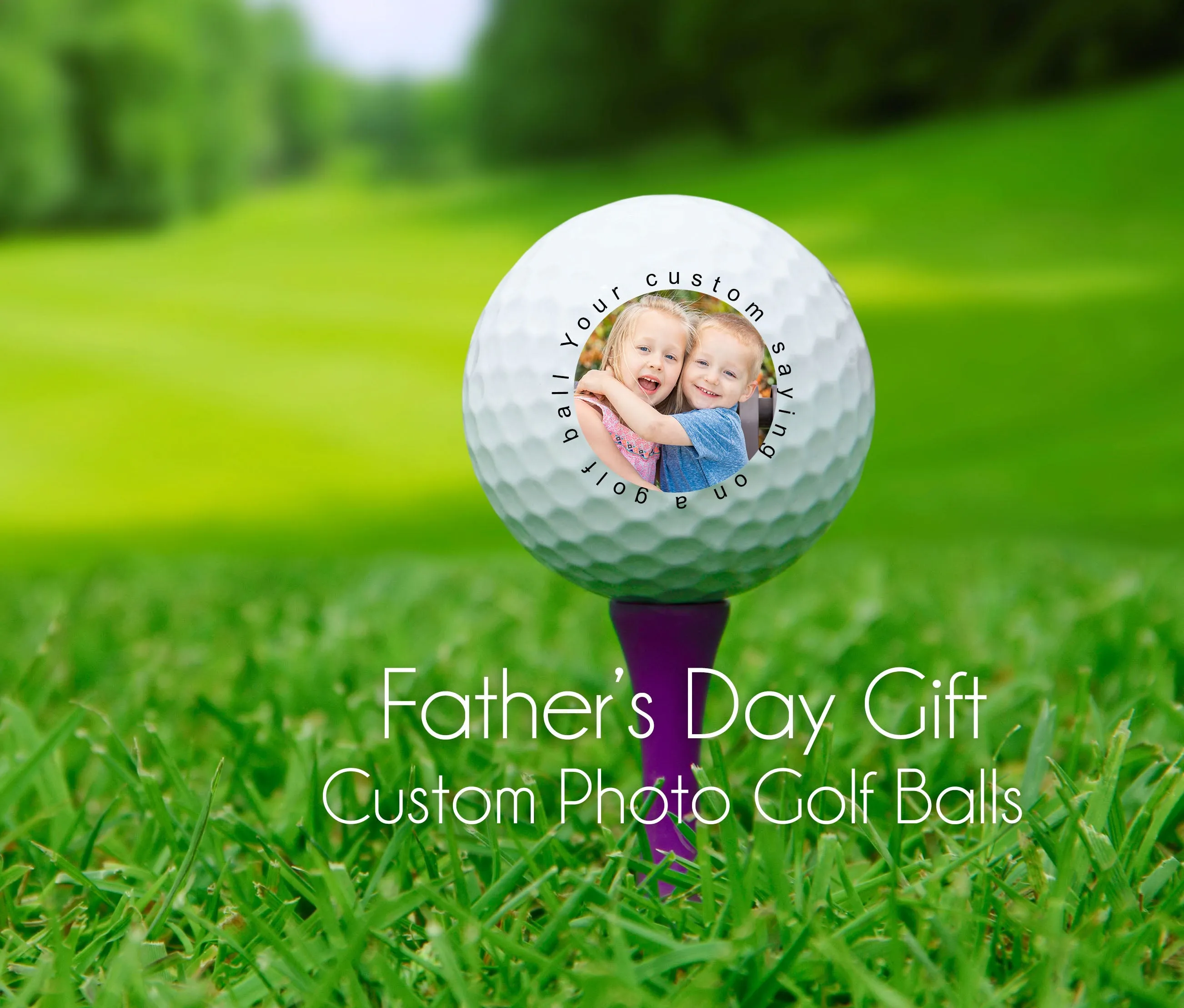 Custom Photo Golf balls - set of 3 with YOUR photo - Father's Day Gift