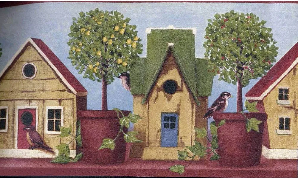 Cute Sparrow Homes KL76969 Wallpaper Border