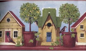 Cute Sparrow Homes KL76969 Wallpaper Border