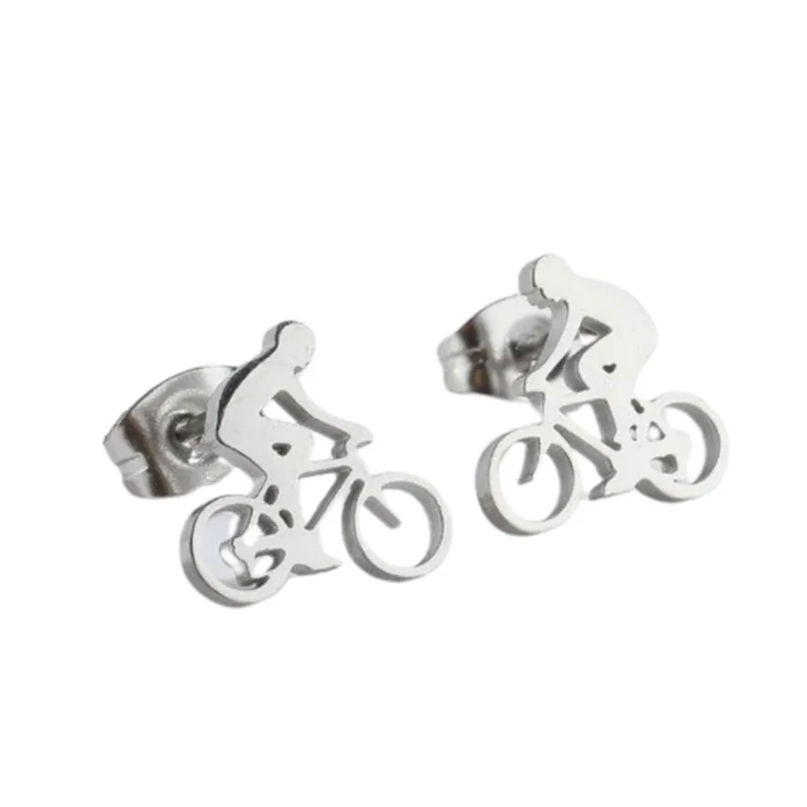 Cycolinks Titanium Steel Cycling Stud Earrings