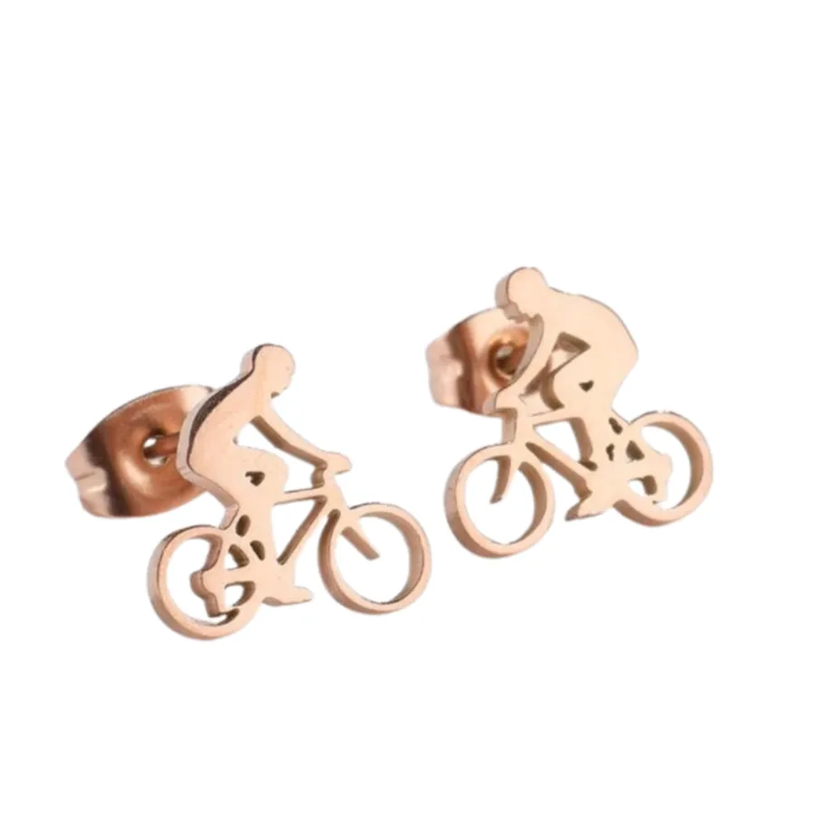 Cycolinks Titanium Steel Cycling Stud Earrings