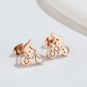 Cycolinks Titanium Steel Cycling Stud Earrings
