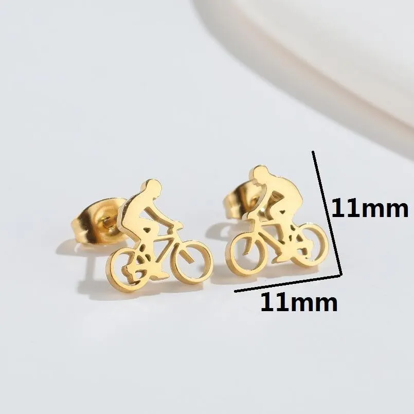 Cycolinks Titanium Steel Cycling Stud Earrings