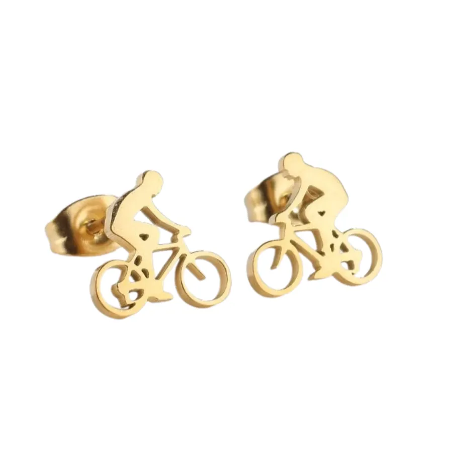 Cycolinks Titanium Steel Cycling Stud Earrings