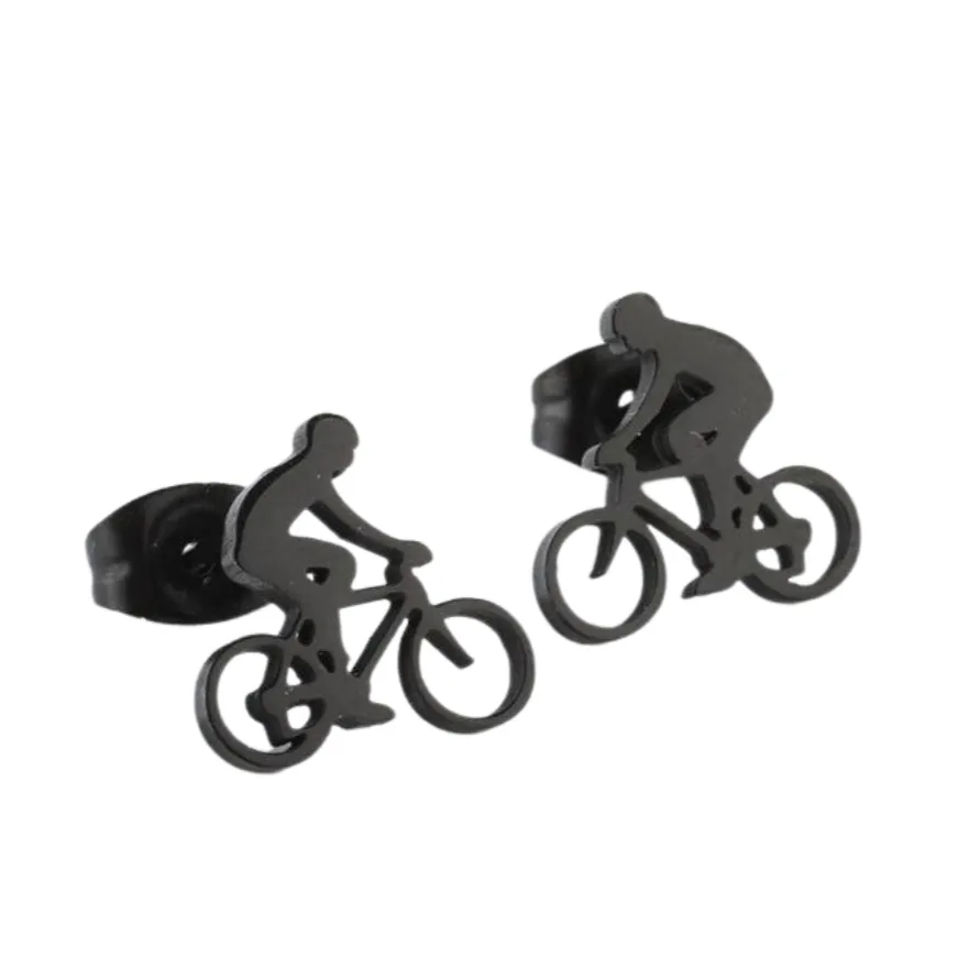 Cycolinks Titanium Steel Cycling Stud Earrings