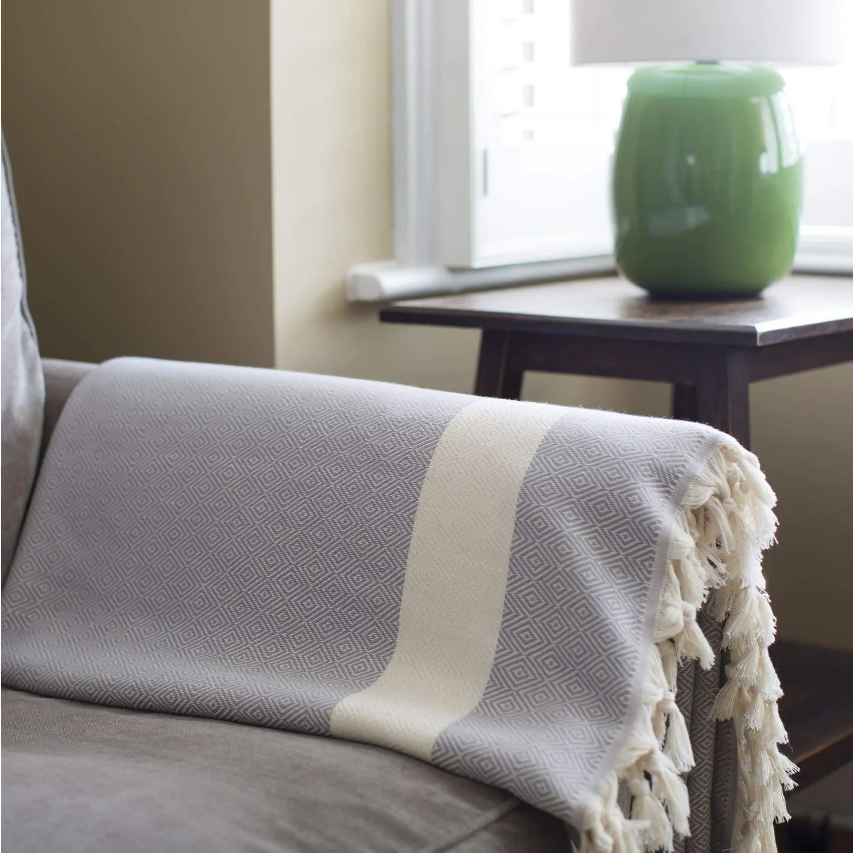 Damla Organic Cotton Vegan Handwoven Blanket | Multiple Colours