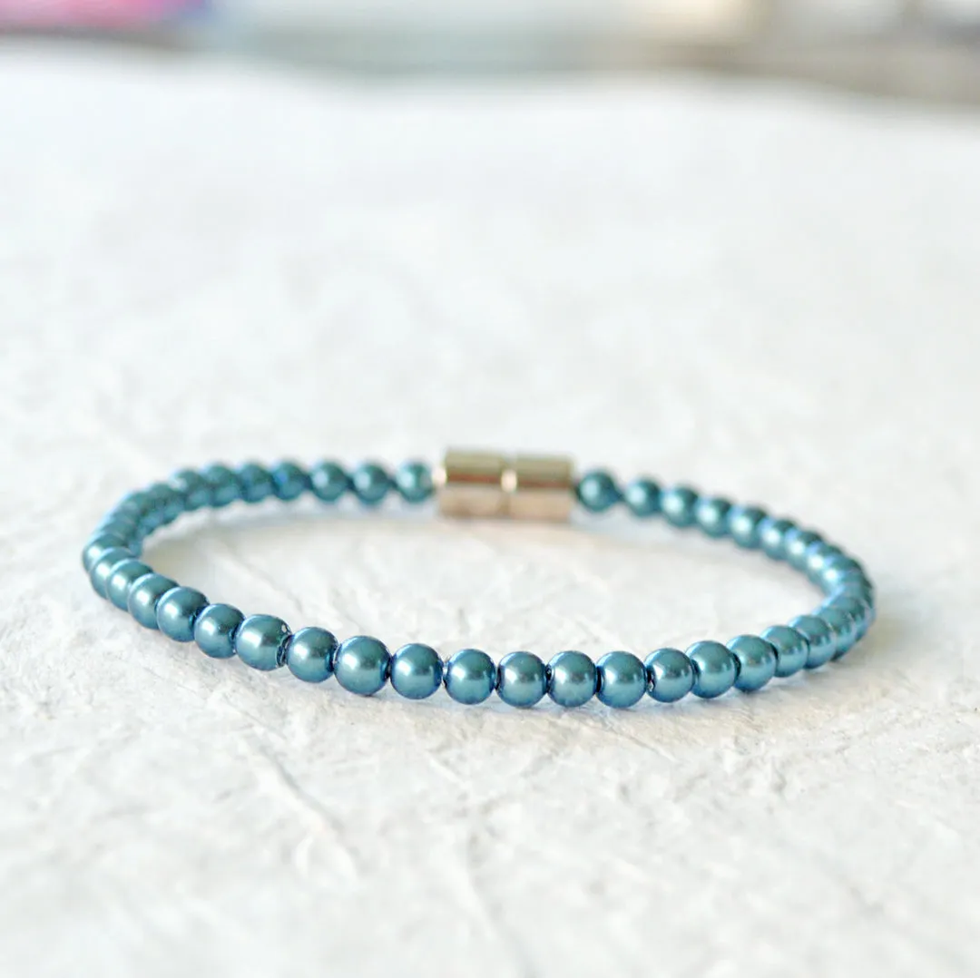 Dark Teal Hematite Magnetic Therapy Bracelet