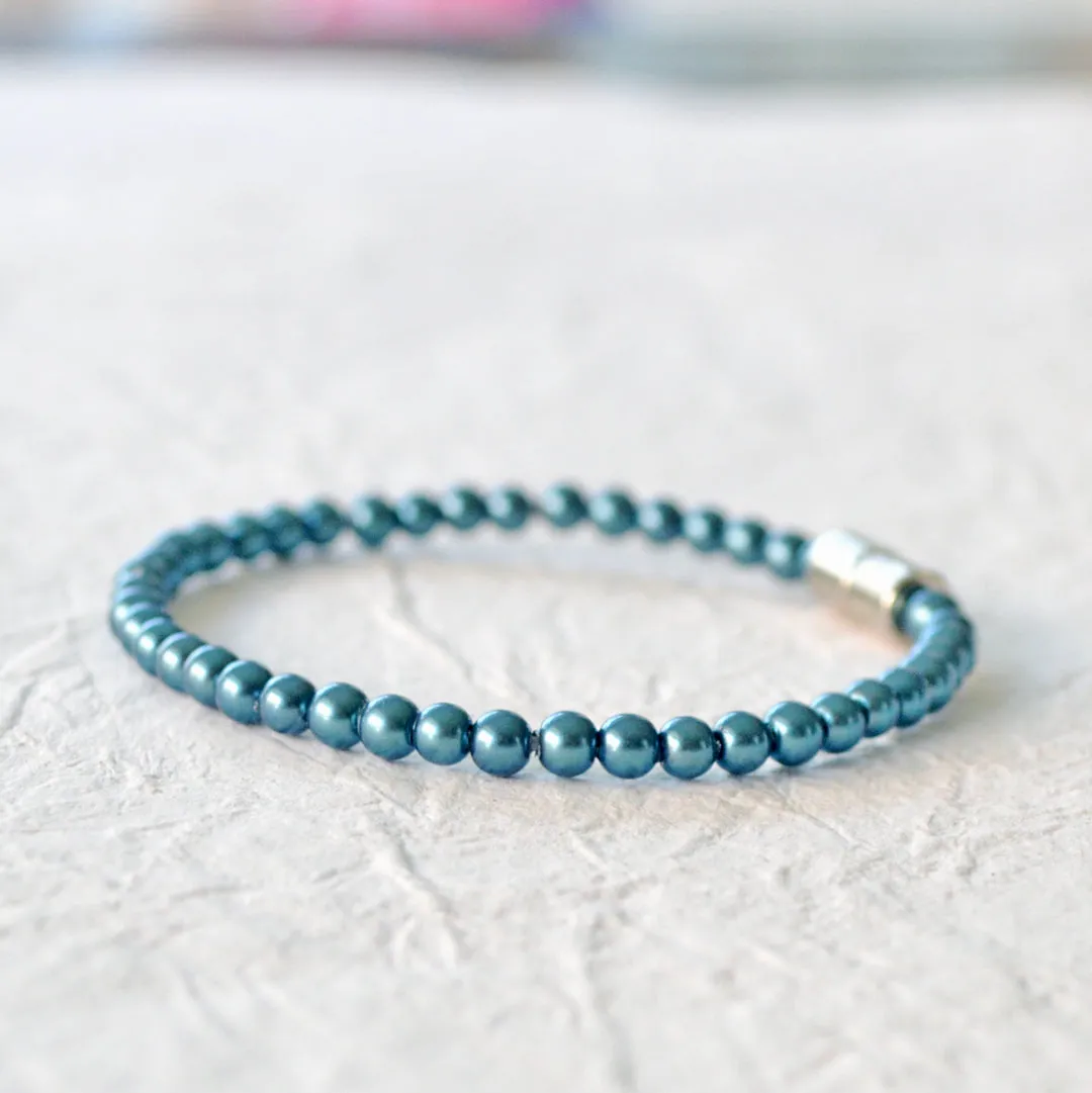 Dark Teal Hematite Magnetic Therapy Bracelet