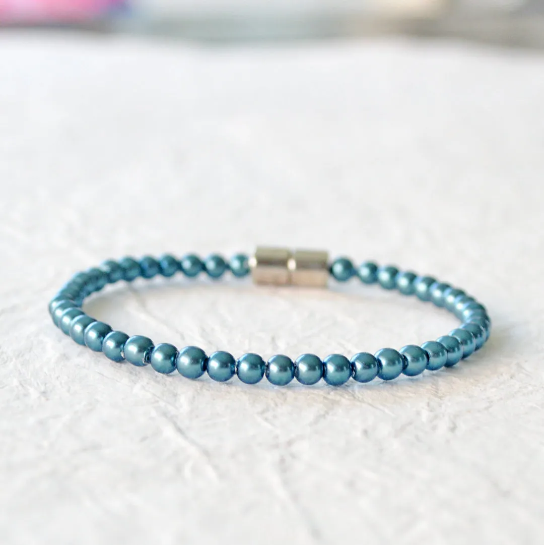 Dark Teal Hematite Magnetic Therapy Bracelet