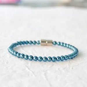 Dark Teal Hematite Magnetic Therapy Bracelet