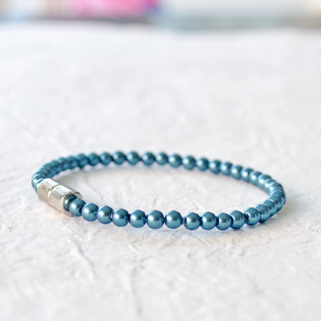 Dark Teal Hematite Magnetic Therapy Bracelet