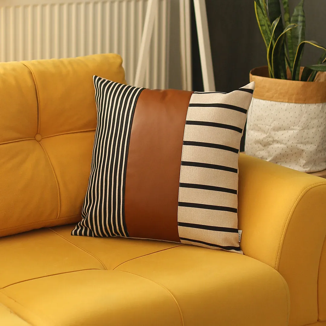 Decorative Faux Leather Pillowcase Decorative Geometric Square Pillow Cover Apolena Size: 20" x 20"