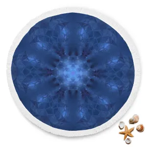 Diamond Blue Kaleidoscope Beach Blanket