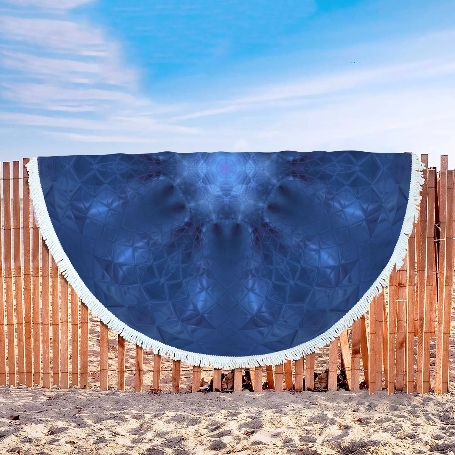 Diamond Blue Kaleidoscope Beach Blanket