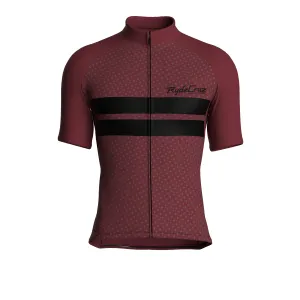 Dual Stripe Dynamics | Wine Male Short Sleeves Jersey