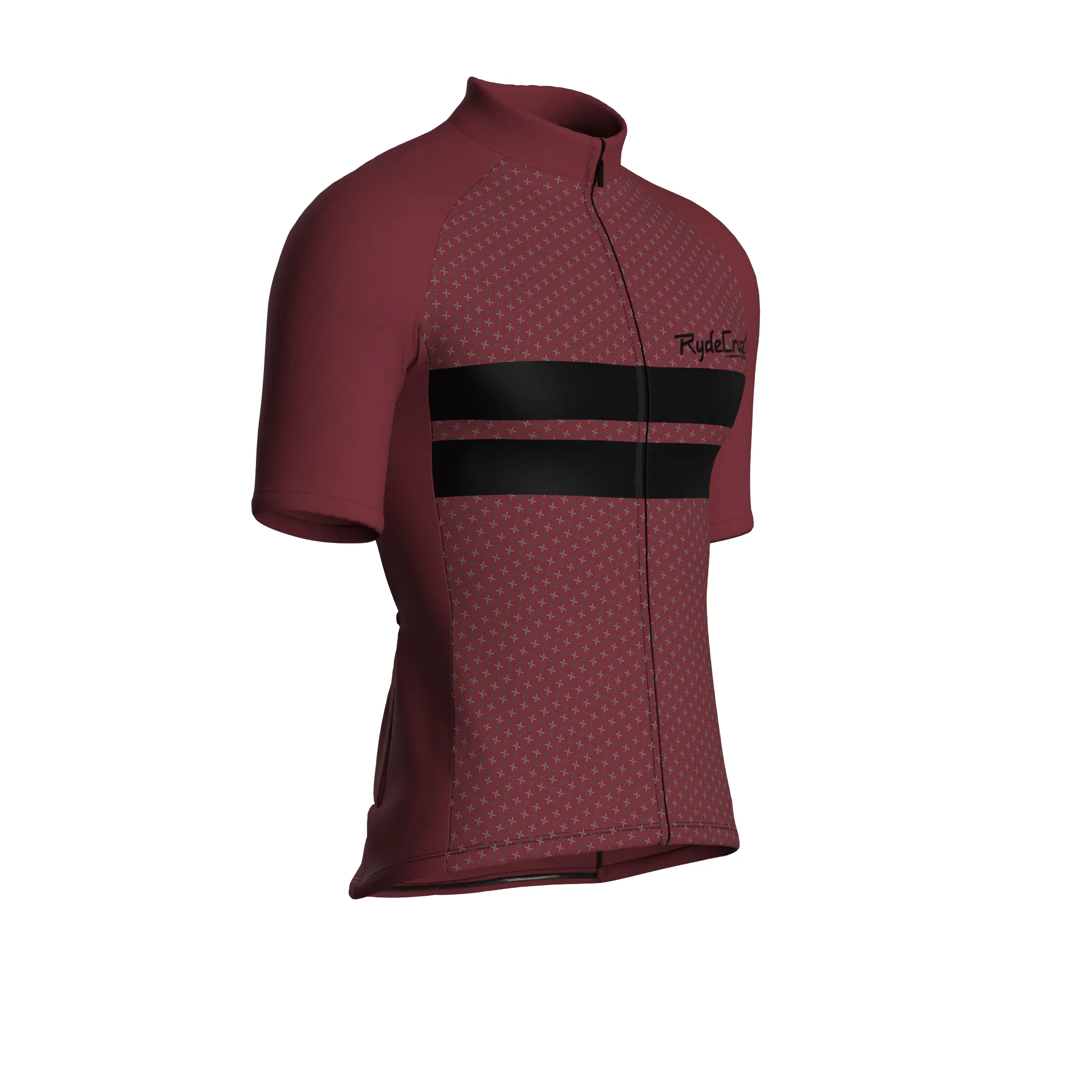 Dual Stripe Dynamics | Wine Male Short Sleeves Jersey