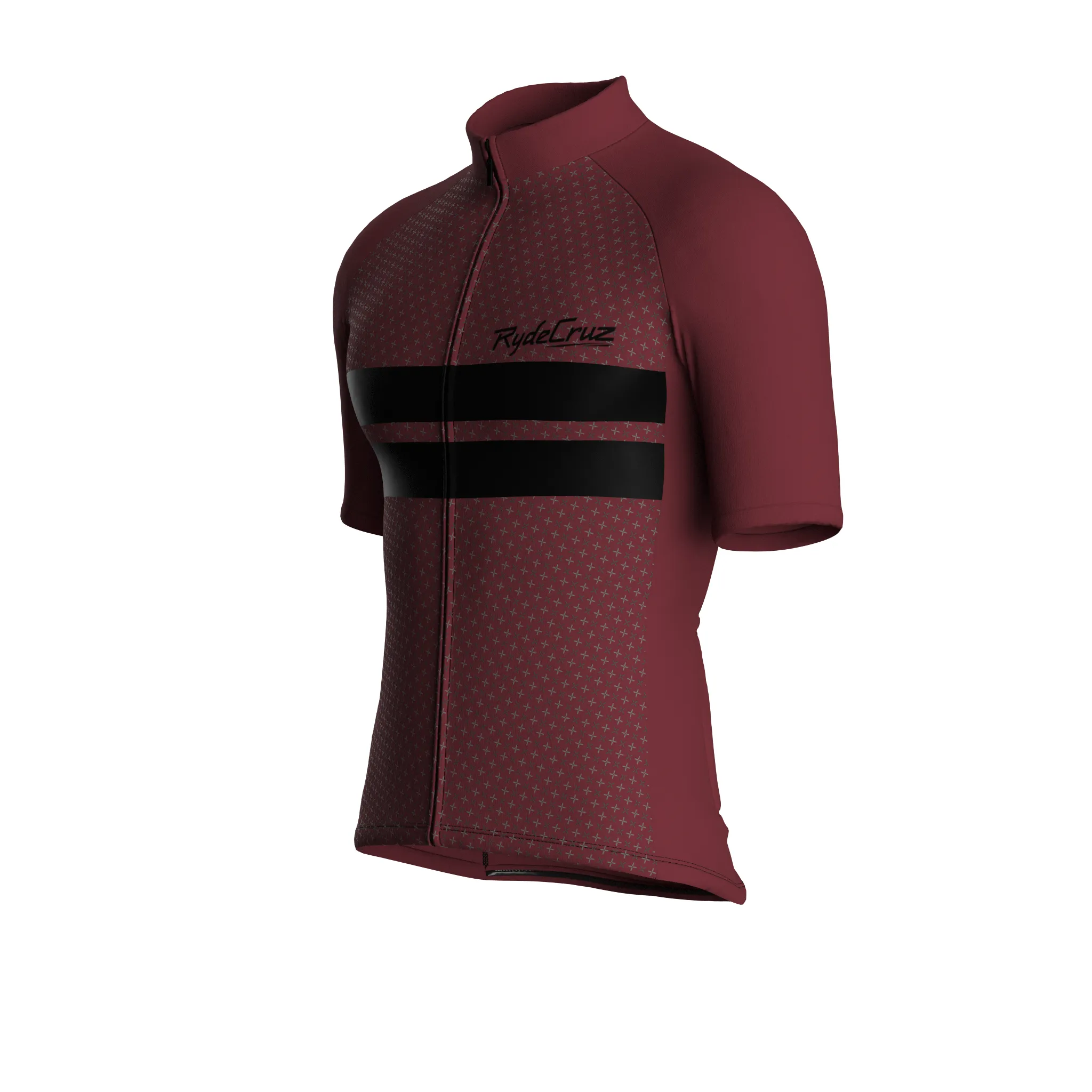 Dual Stripe Dynamics | Wine Male Short Sleeves Jersey