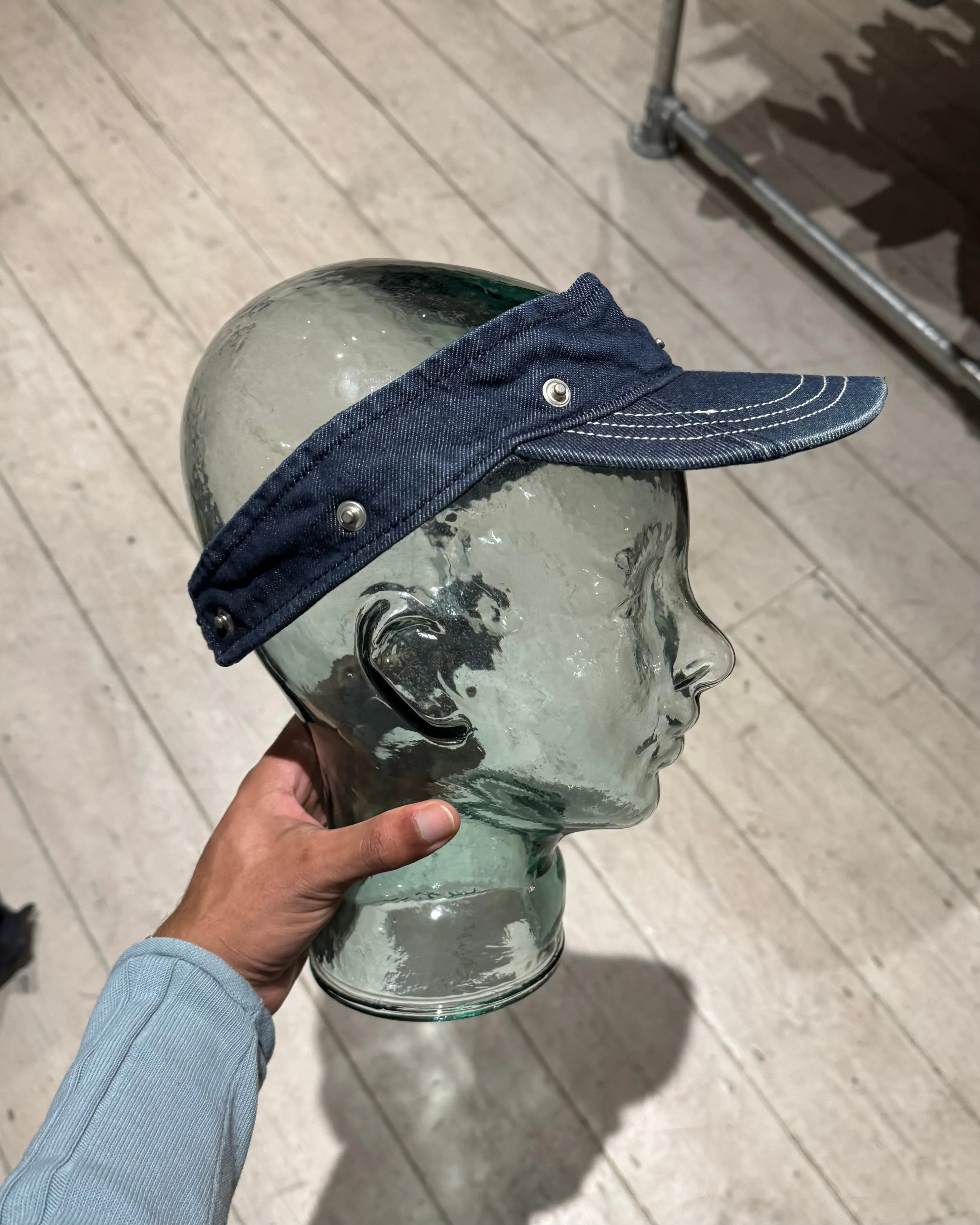 Early 2000s 2 in 1 Convertible Denim Snap Off Visor Cap / Hat