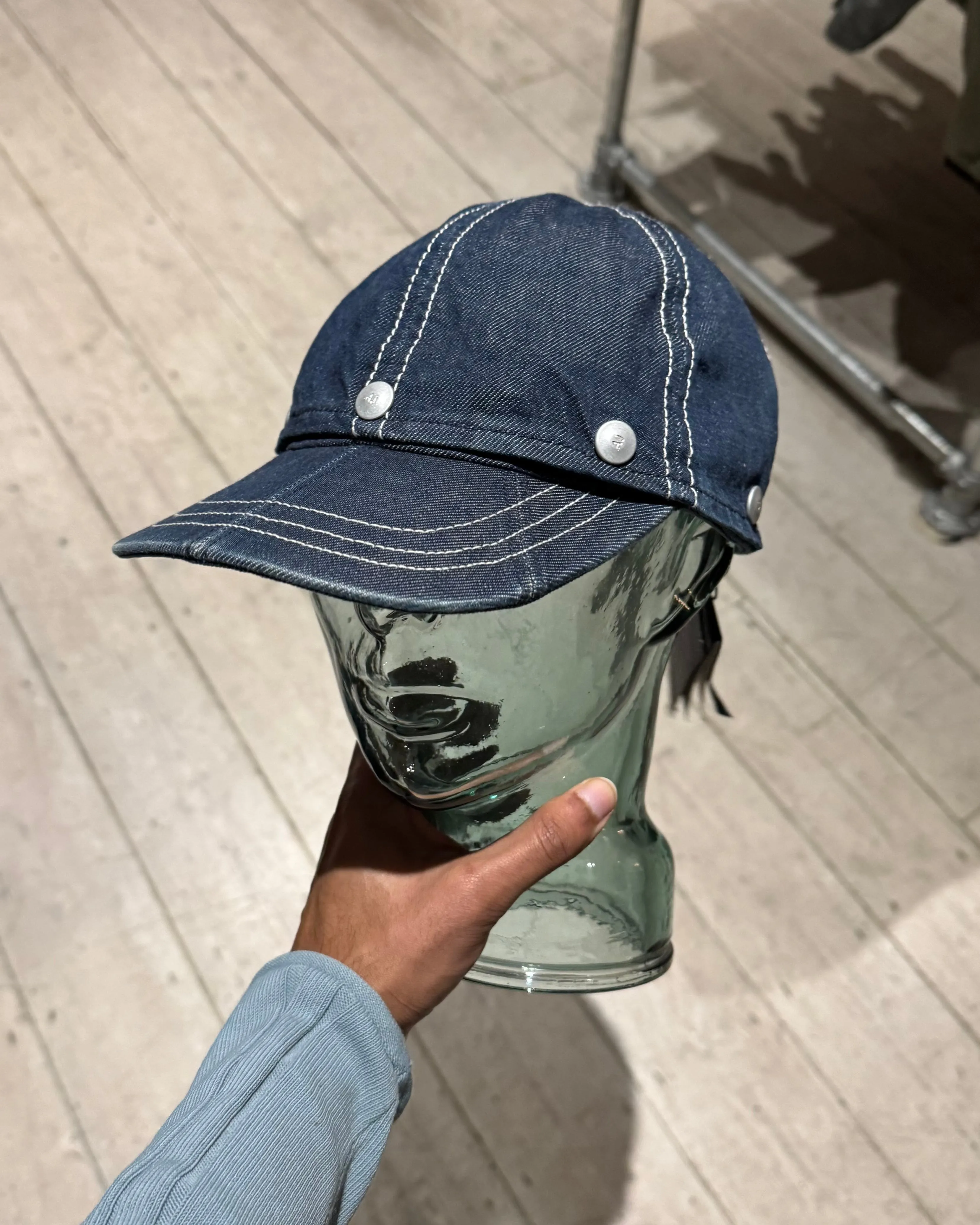 Early 2000s 2 in 1 Convertible Denim Snap Off Visor Cap / Hat