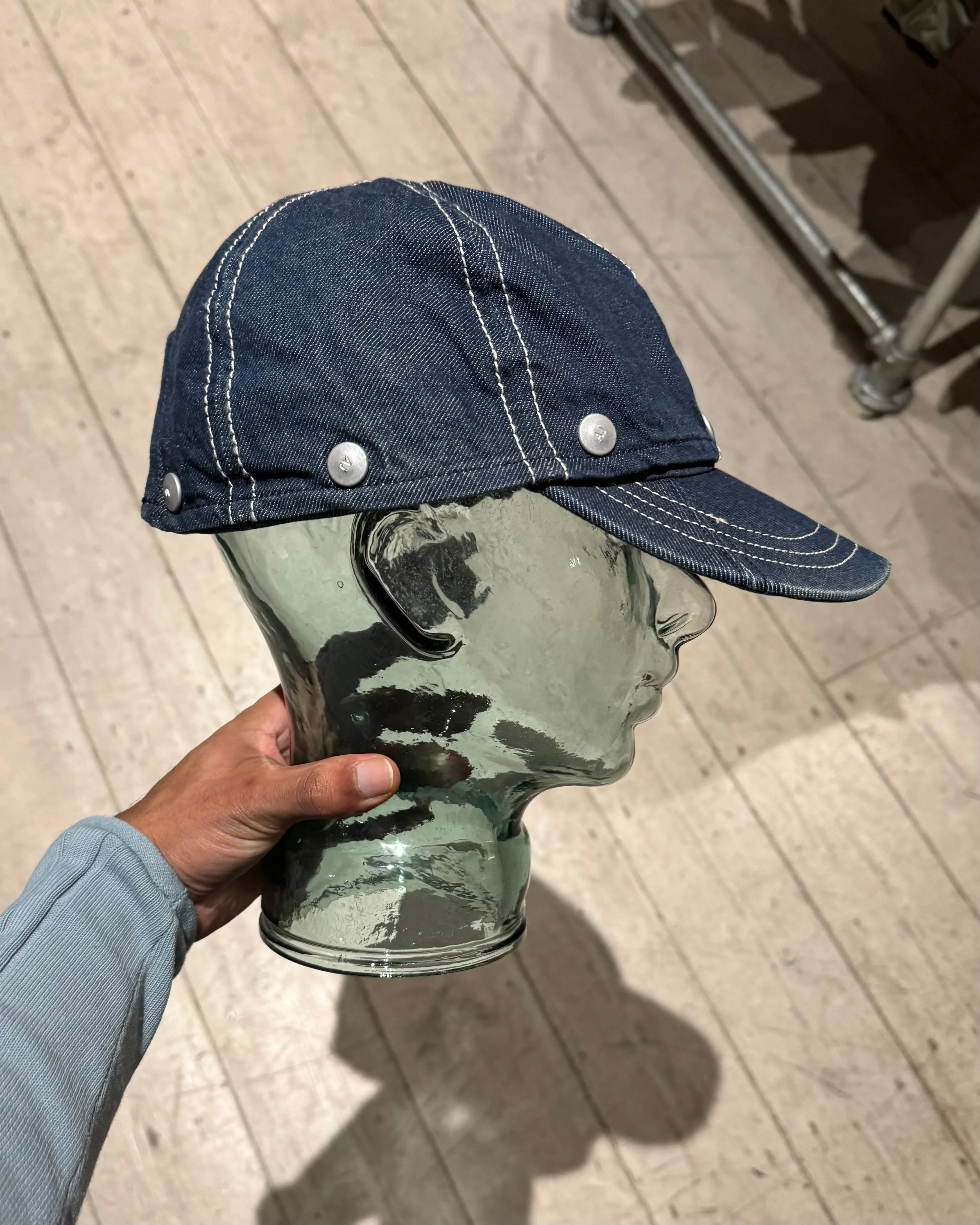 Early 2000s 2 in 1 Convertible Denim Snap Off Visor Cap / Hat