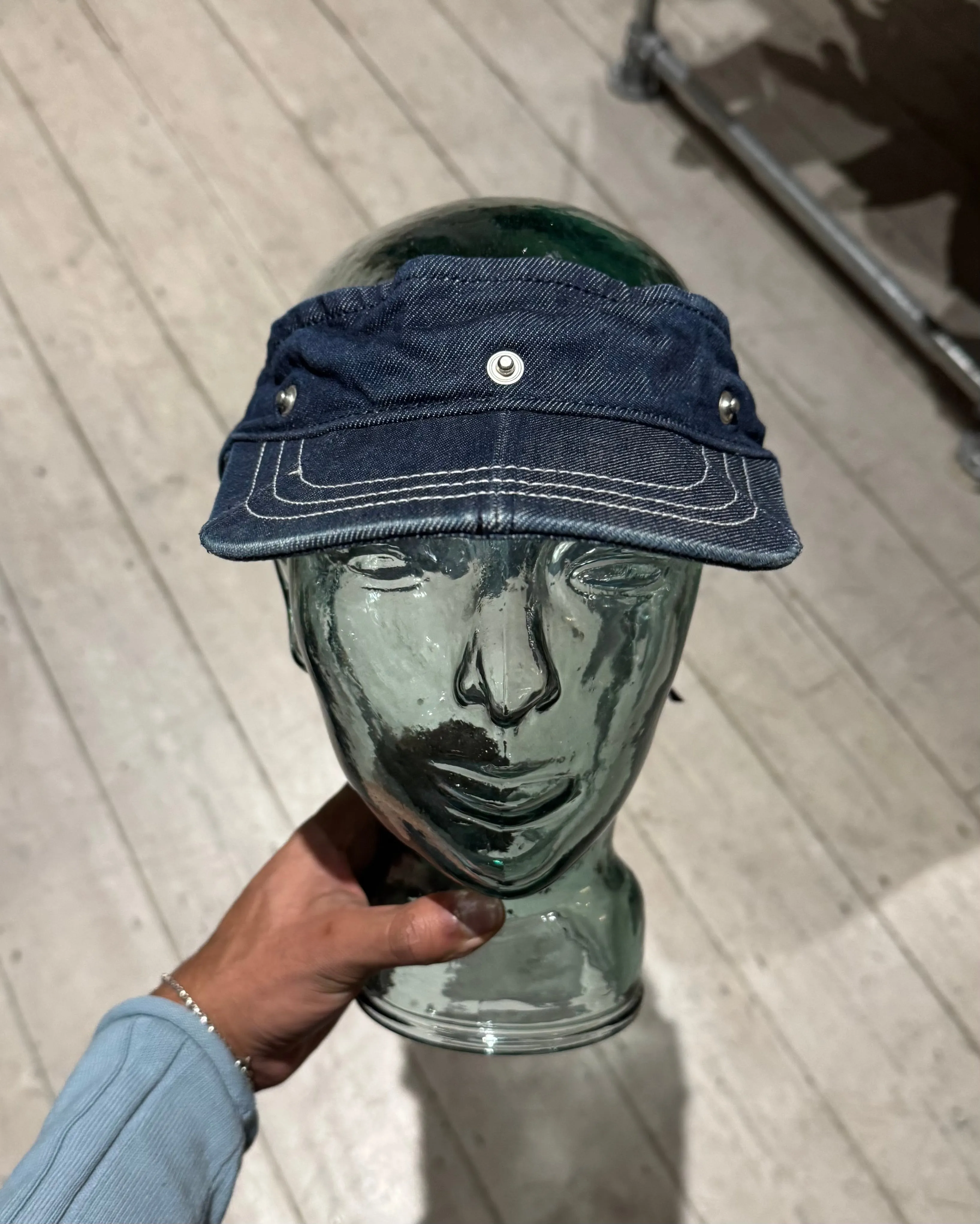 Early 2000s 2 in 1 Convertible Denim Snap Off Visor Cap / Hat