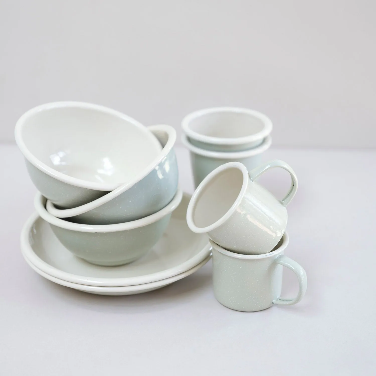 Enamel Mug - Cottage Blue Speckle - Set of 2