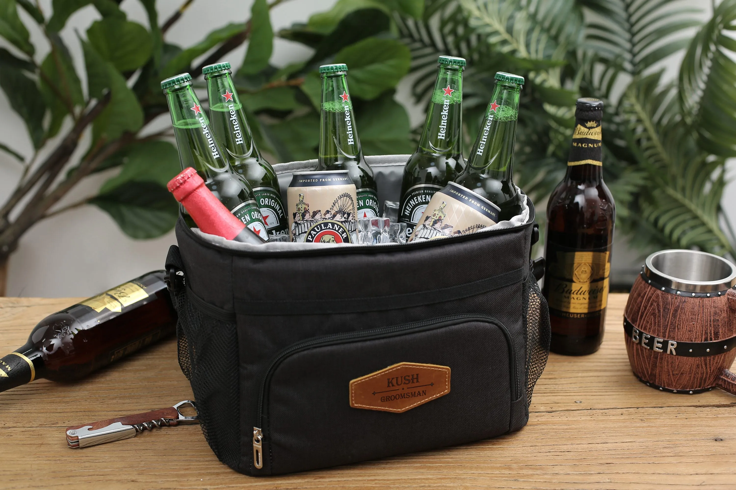 Engraved Beer Cooler Bags - Personalized Groomsmen Gifts for Outdoor Adventures